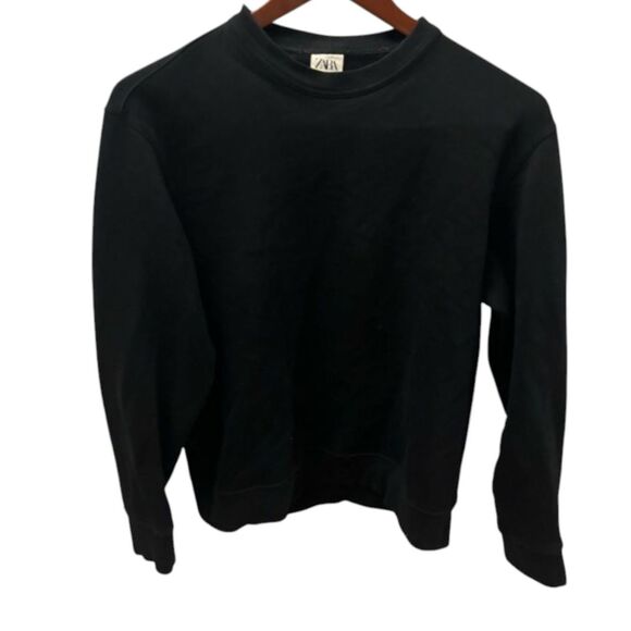 Zara Men's Sweatshirt Black Crew Neck Stay Original Streetwear - S - Picture 1 of 2
